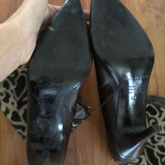 Vintage Max De Carlo unique leather boots with fur trim 8.5 - Picture 4 of 8